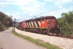 CN 5525 and CN 5757 on sulphur/ballast combo train